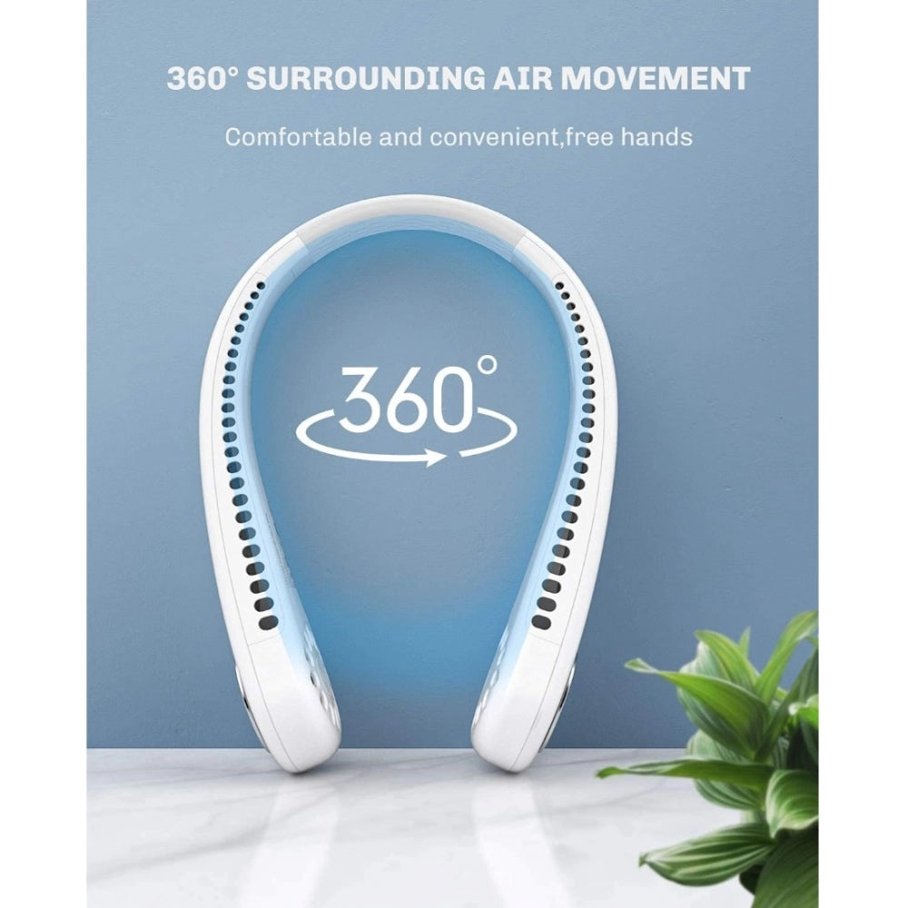 Plastic USB Rechargeable Wearable Neck Fan (Single Piece)