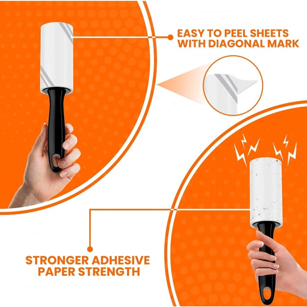 Pet Hair Remover 1 Handle And 4 Refill Totally 240 Sheets (White)