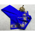 Women's Crepe Chit Pallu Solid Saree With Unstitched Blouse 5.5Mtr  (Navy Blue)