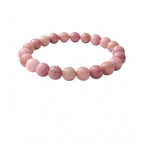 Natural Crystal 8mm Rhodonite Bracelet (Light Purple)