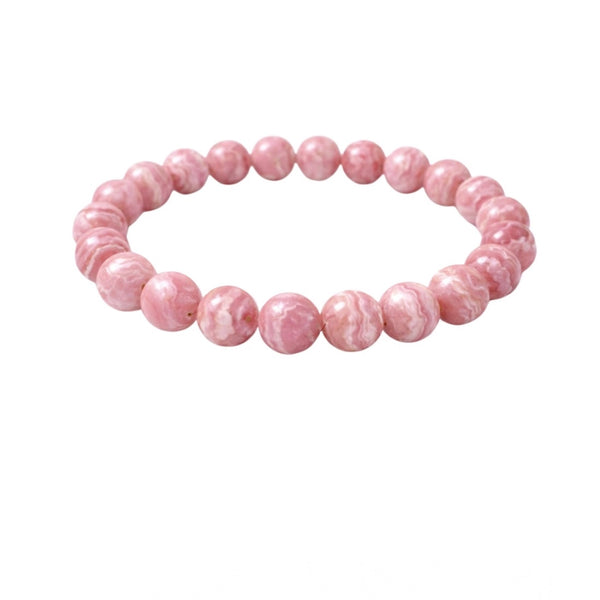 Natural Crystal 8mm Rhodochrosite Bracelet (Pink)