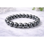 Natural Crystal 8mm Hematite Bracelet (Grey)