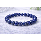 Natural Crystal 8mm Lapis Lazuli Bracelet (Dark Purple)