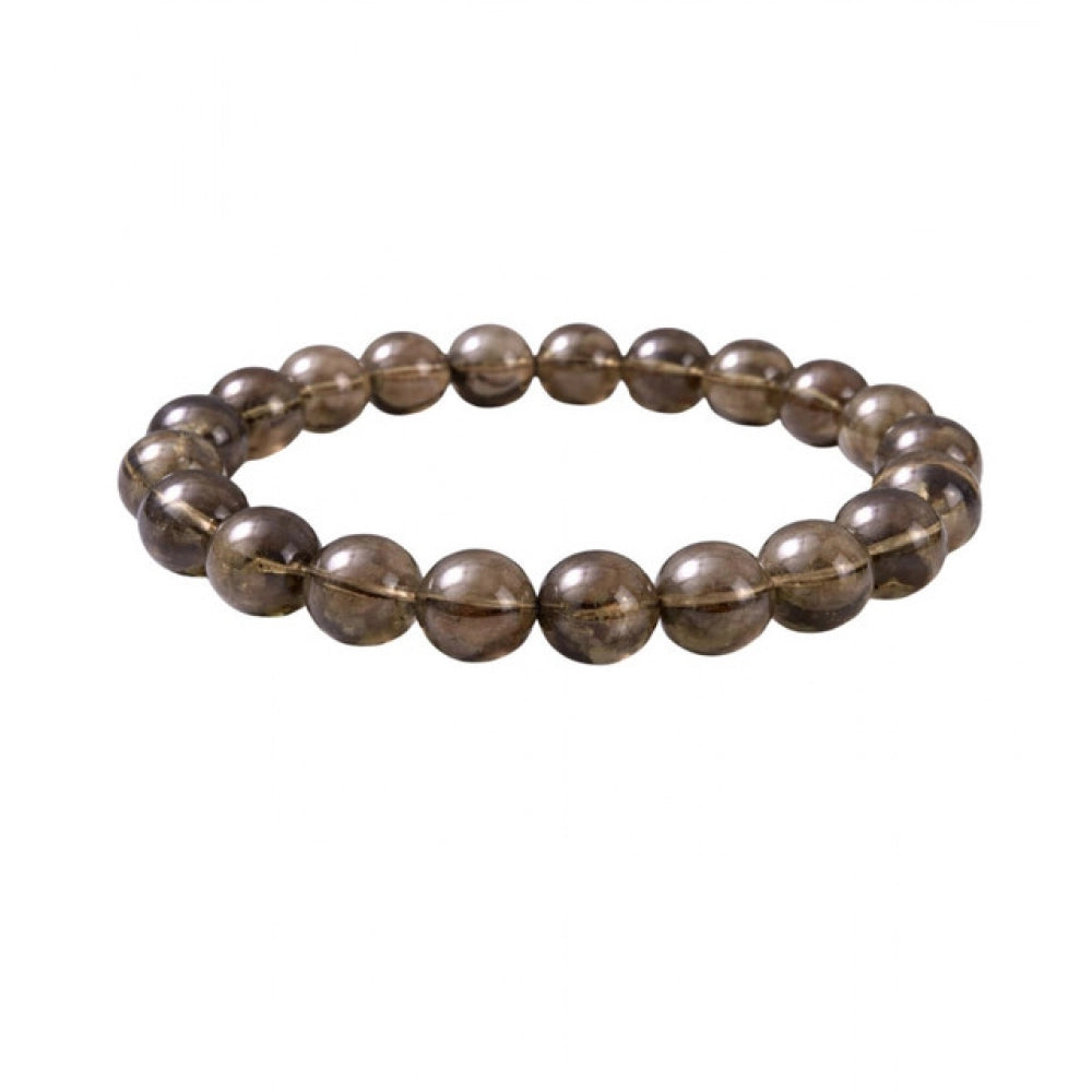Natural Crystal 8mm Smoky Quartz Bracelet  (Brown)