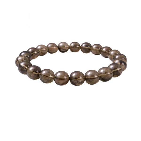 Natural Crystal 8mm Smoky Quartz Bracelet  (Brown)