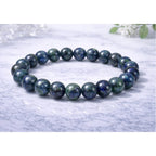 Natural Crystal 8mm Azurite Bracelet  (Dark Green)