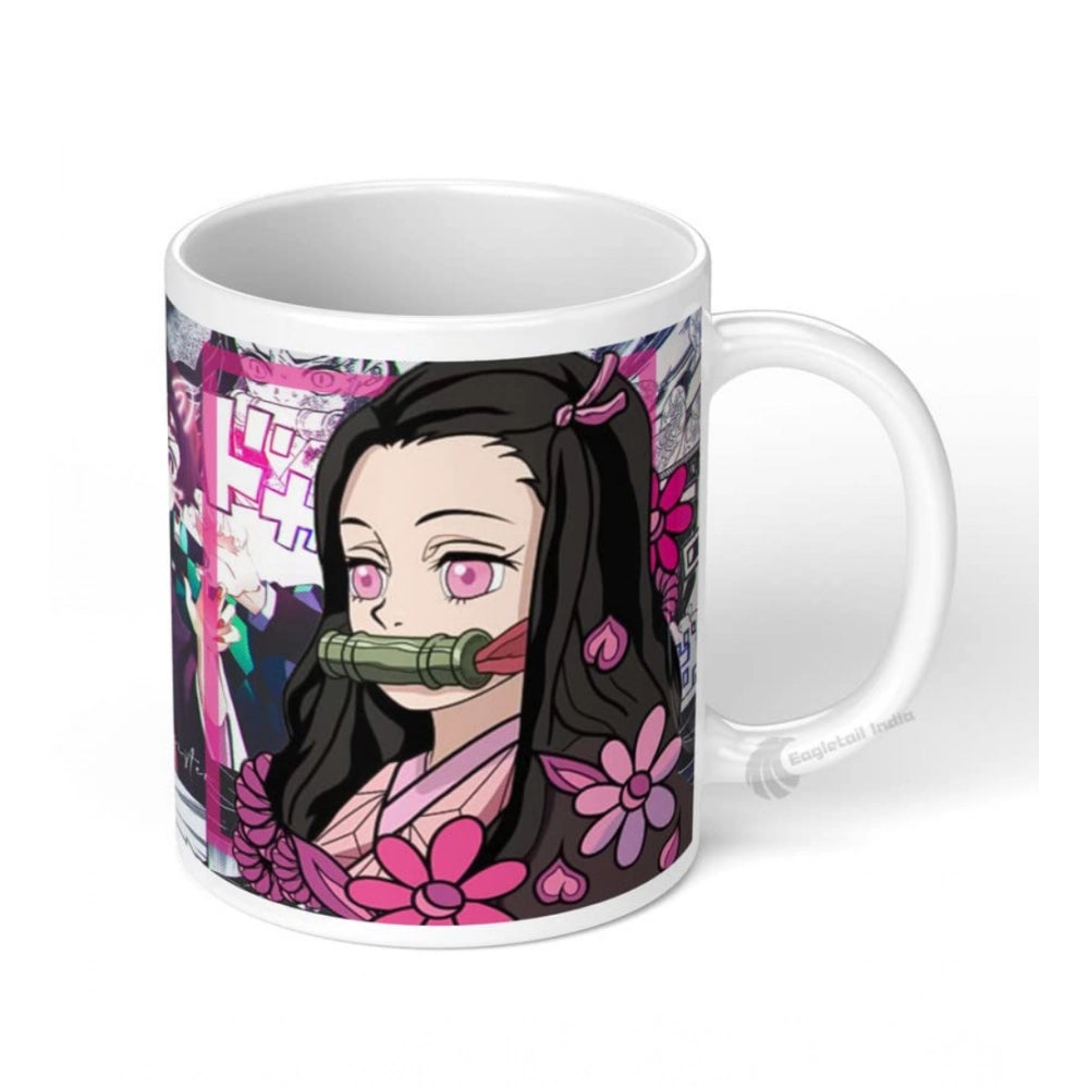 Anime Kamado Nezuko Ceramic Printed Coffee Mug (White)