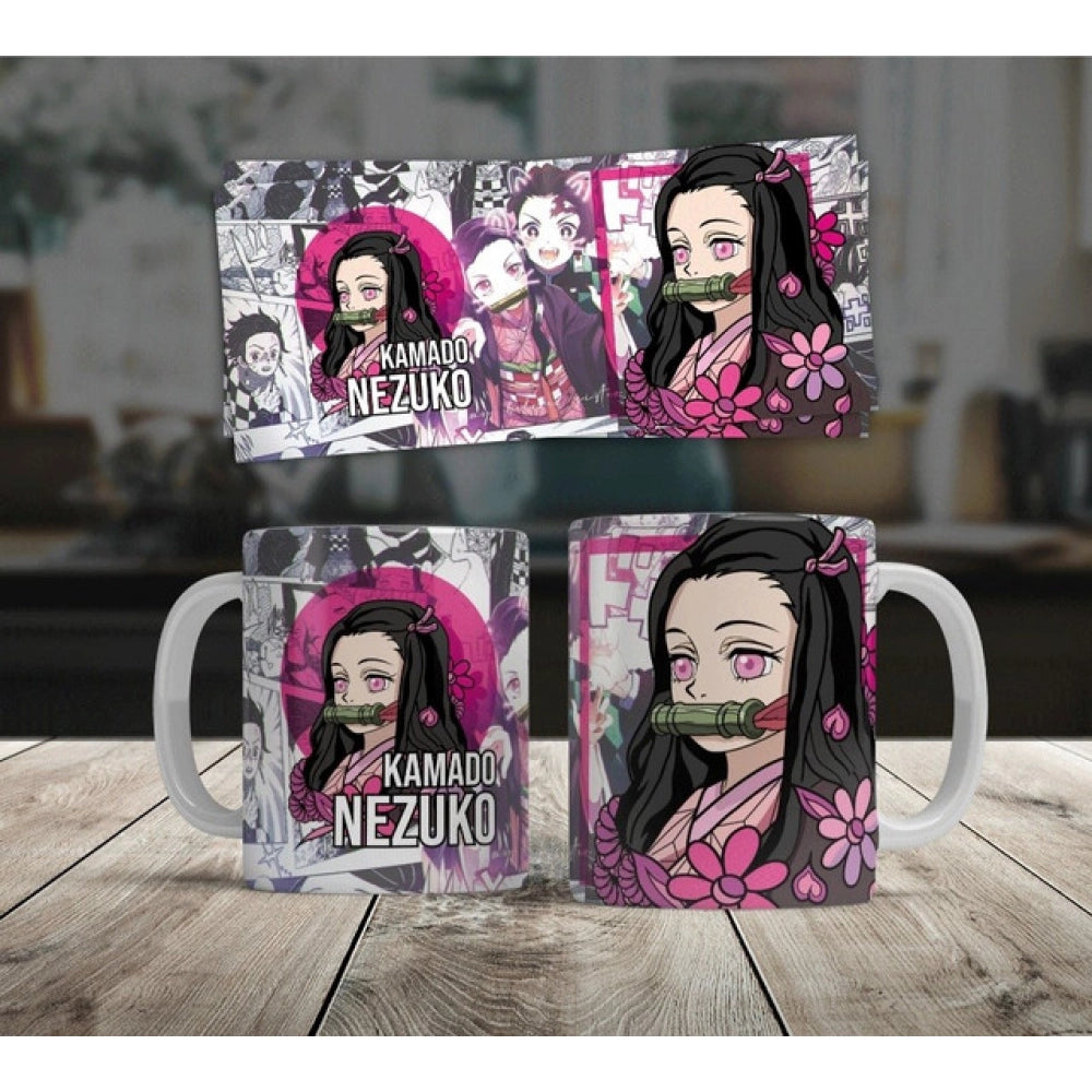 Anime Kamado Nezuko Ceramic Printed Coffee Mug (White)