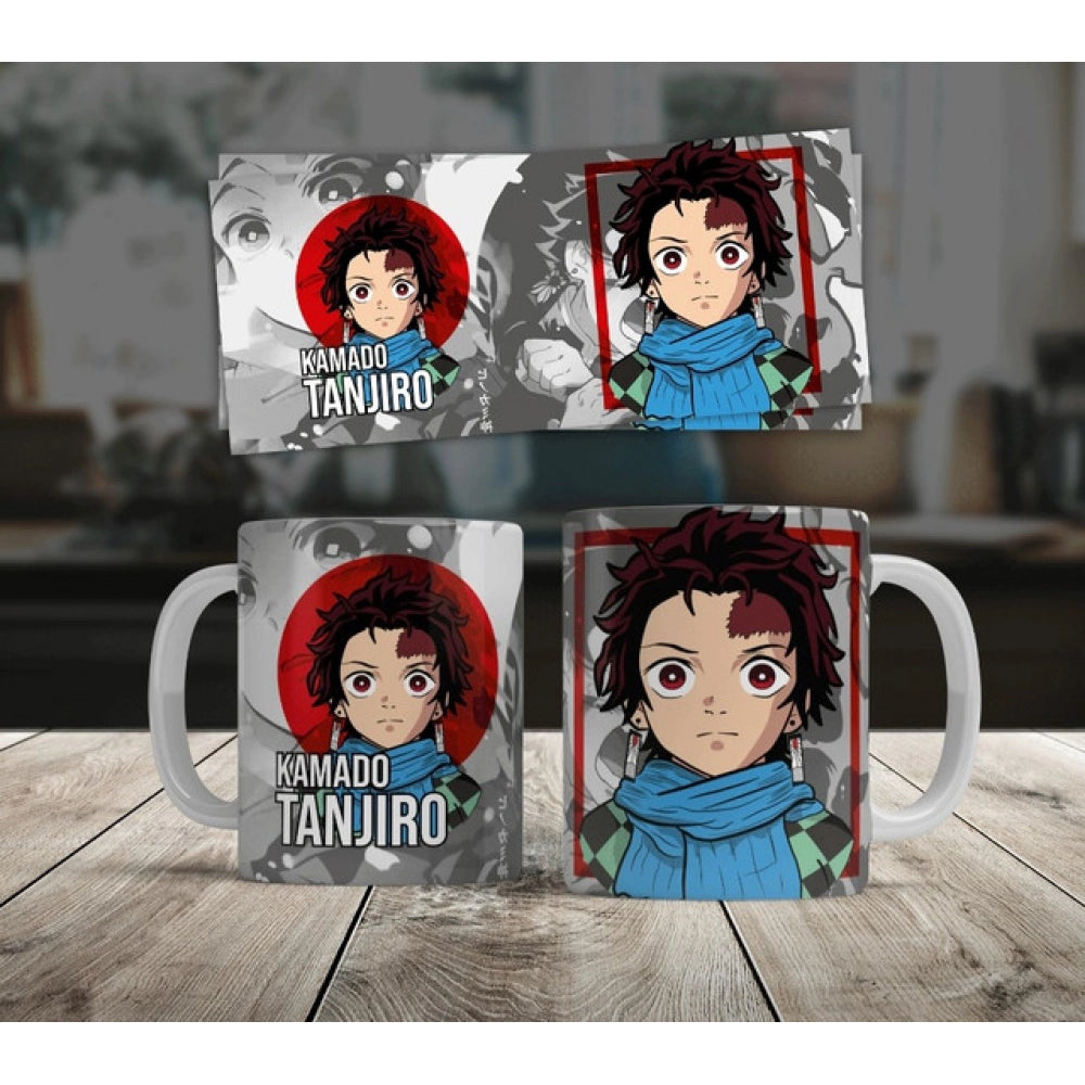 Anime Kamado Tanjiro Ceramic Printed Coffee Mug (White)