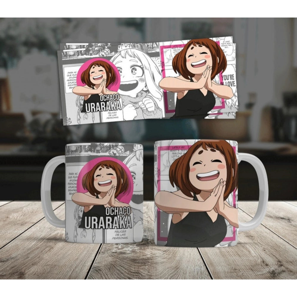 Anime Ochaco Uraraka Ceramic Printed Coffee Mug (White)