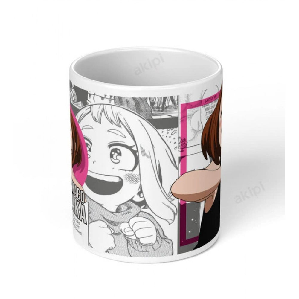 Anime Ochaco Uraraka Ceramic Printed Coffee Mug (White)