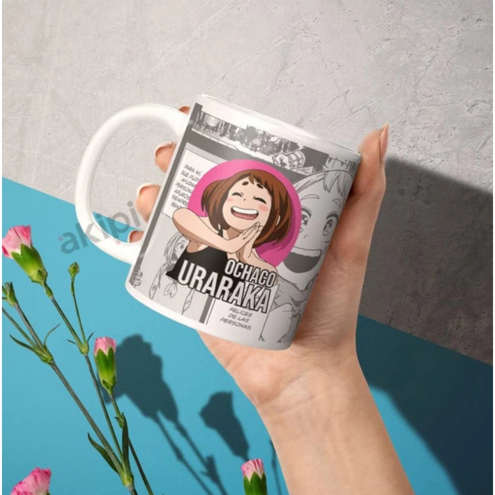 Anime Ochaco Uraraka Ceramic Printed Coffee Mug (White)