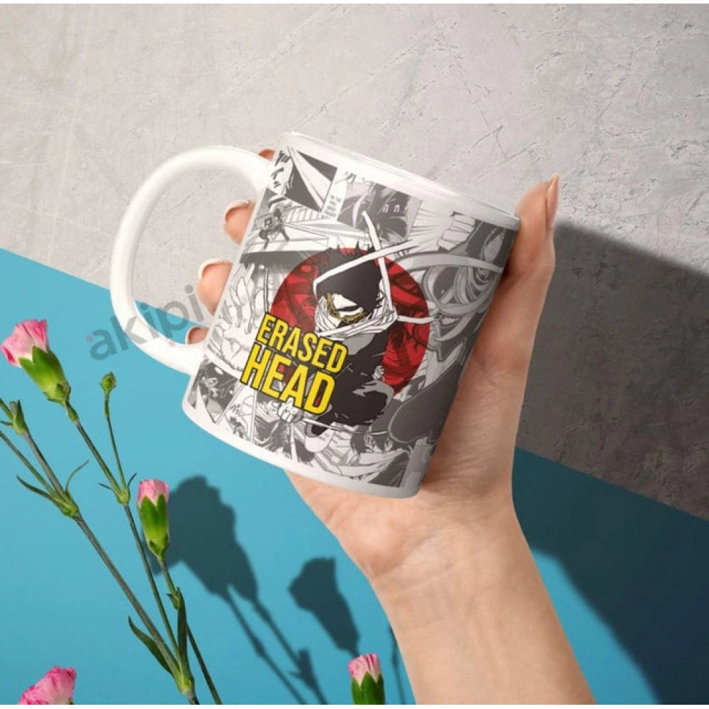 Anime Erased Head Ceramic Printed Coffee Mug (White)