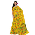 Women's Georgette Printed Saree With Unstitched Blouse 5.5Mtr  (Yellow)
