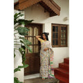Women's Linen Printed Saree With Unstitched Blouse 5.5Mtr  (Multicolor)