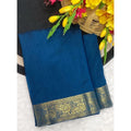 Women's Vichitra Silk Printed Saree With Unstitched Blouse 5.5Mtr  (Rama)