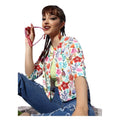 Women's Polyester Floral 3-4th Sleeves Shrug (Multicolor)