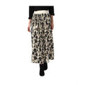 Women's Georgette Chain Print Elasticated Skirt (Cream-Black)