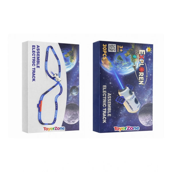 Plastic Space Theme 30 Pcs Assemble Electric Track Set (Multicolor)
