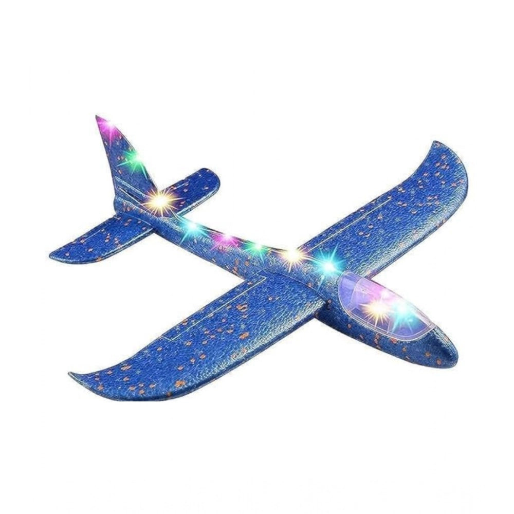 EPP Foam Galaxy Hand Throw Flying LED Glider Airplane (Blue-Multicolor)