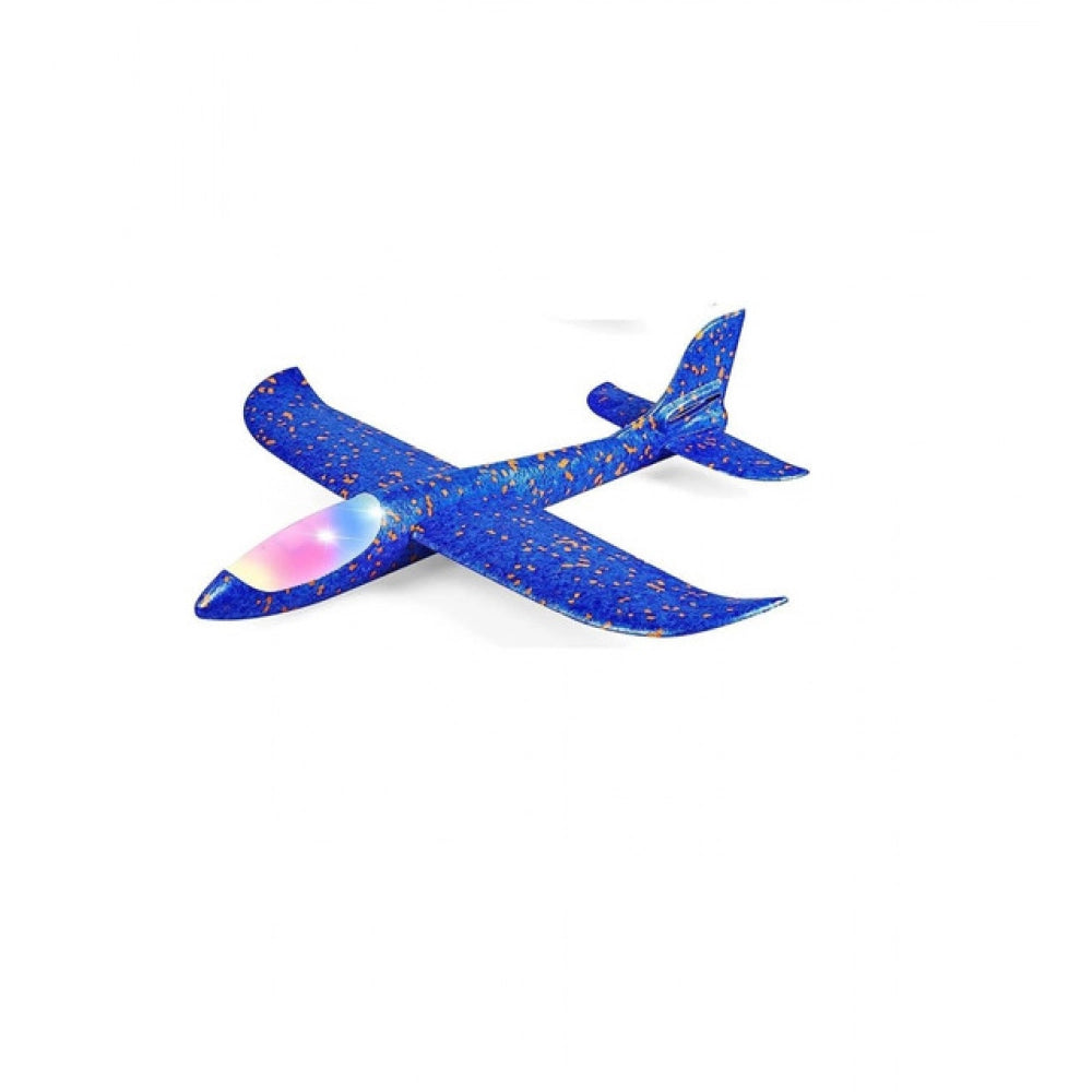 EPP Foam Galaxy Hand Throw Flying LED Glider Airplane (Blue-Multicolor)