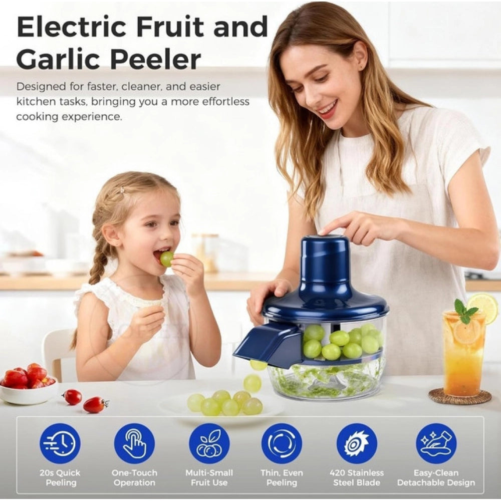 Plastic Solid An Electric Automatic Peeler (Blue)