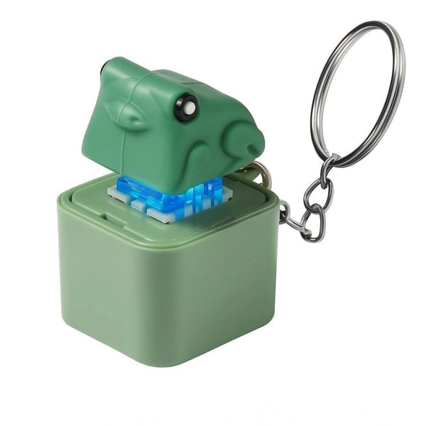 Plastic Solid Frog Croaking Keychain (Multicolor)
