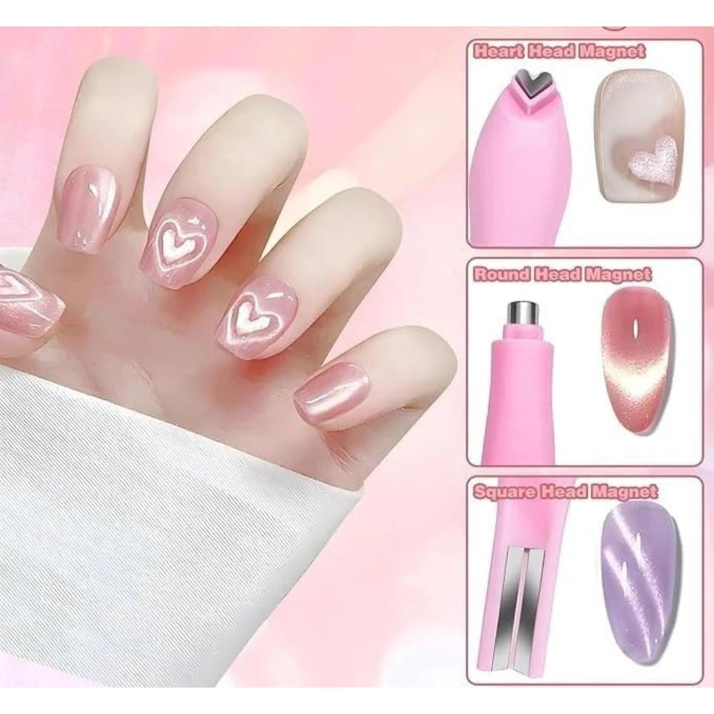 Plastic Solid Magnetic Nail Art Pen Set (Multicolor)