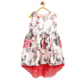 Girl's Polyester &amp; Net Inset Sleeveless Dress with Net Inset (Off White)