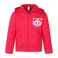 Girl's Fleece Printed Long Sleeves Hoodie Jacket (Magenta)