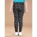 Girl's Cotton Lycra Floral Elasticated Jeggings (Multicolor)