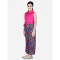 Girl's Bodice-Rayon Colour Block Sleeveless Jumpsuit (Multicolor)