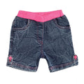Girl's Denim Lace Inserts Sleeveless Shorts (Blue-Pink)