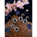 Women's Brass Silver Plated Pendant Set (Blue)