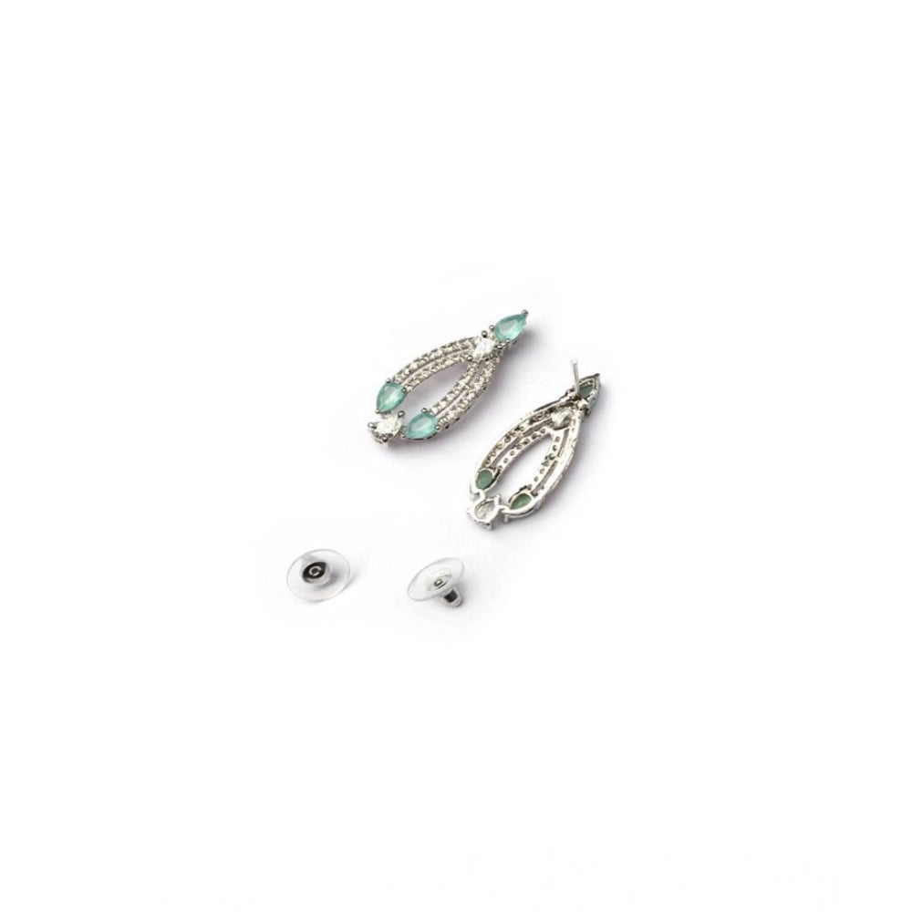 Women's Brass Silver Plated Necklace set (Turquoise)