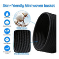Cotton 8x3 Inch Round 3 Set Bedside Organizer With Out Lid (Black)