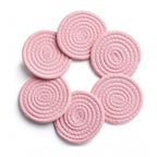 Cotton Rope Drink Coasters 6 Pcs Set (Pink)