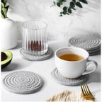 Cotton Rope Drink Coasters 6 Pcs Set (Grey)