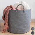 Cotton Pack Of_1 12x14 Inch Laundry Storage Basket For Clothes (Grey)