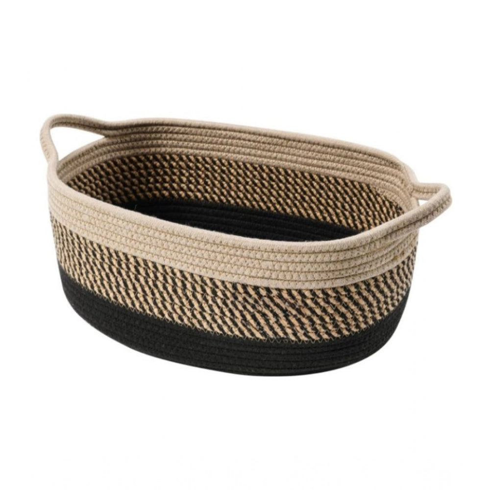 Cotton Pack Of_1 Baby Basket 15x6 Inch Storage Basket For Clothes (Brown)