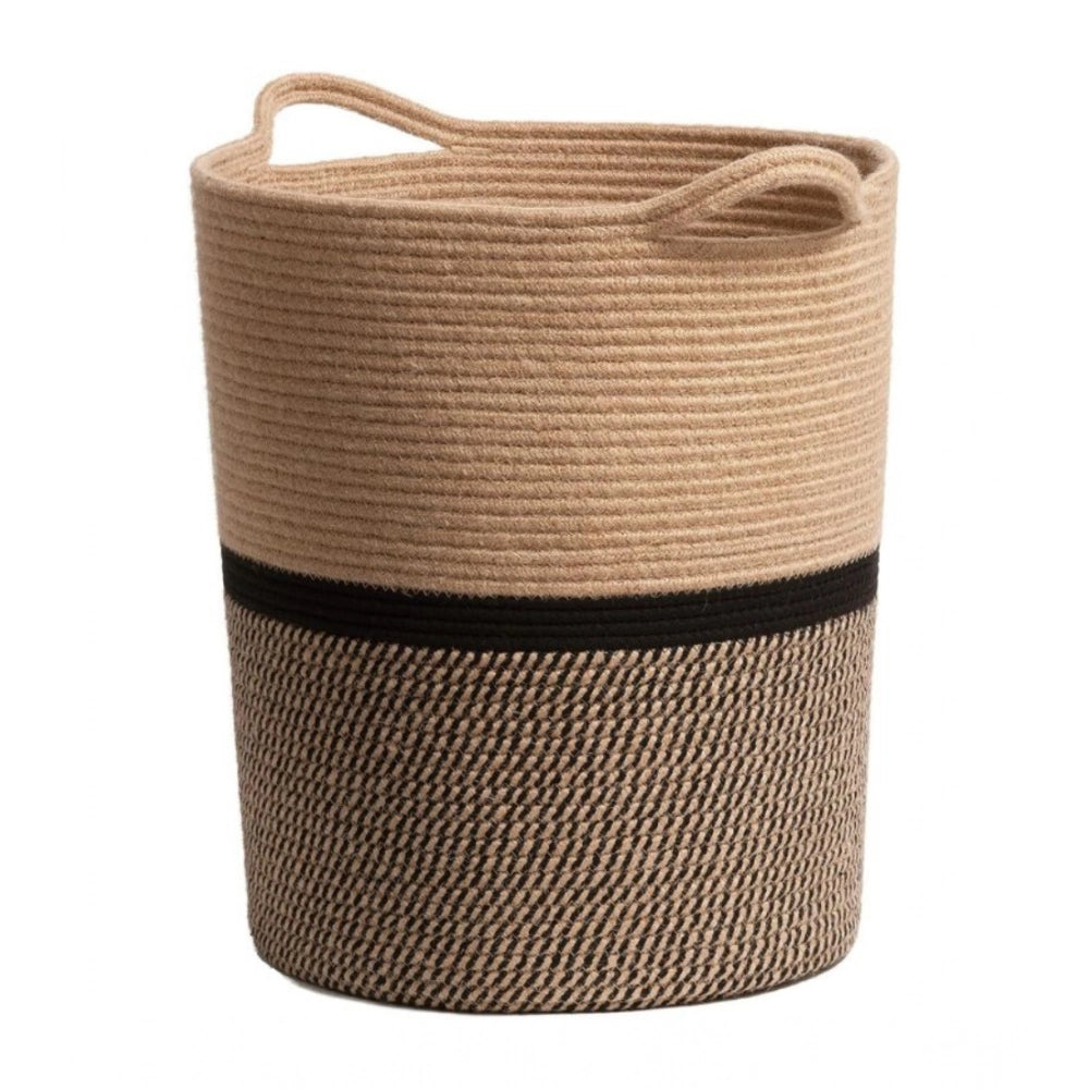 Cotton Pack Of_1 12x14 Inch Laundry Storage Basket For Clothes (Multicolor)