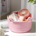 Cotton Pack Of_1 Cat Basket 8x4 Inch Storage Basket For Clothes (Pink)