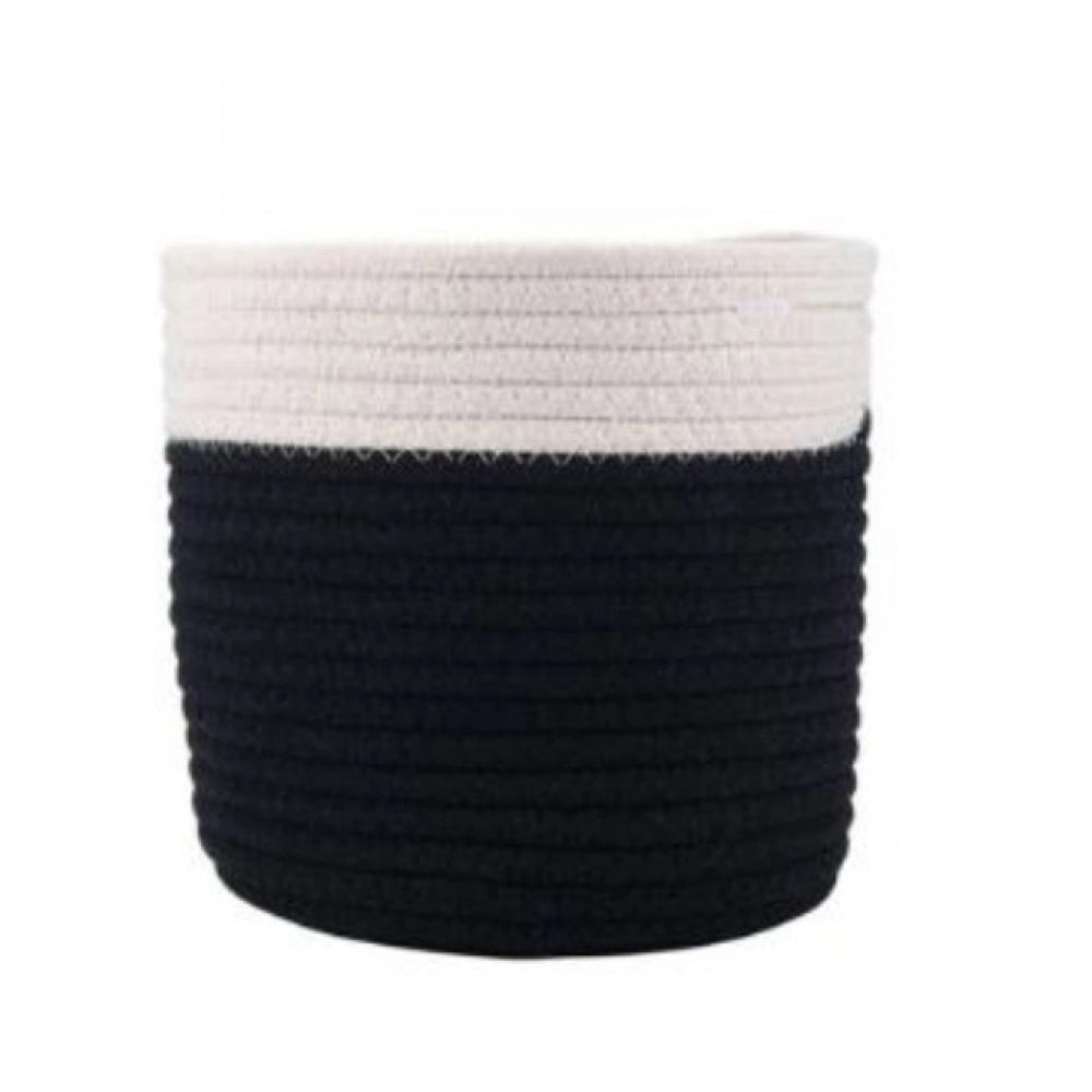 Cotton Flower Pot With Out Lid (White-Black)