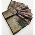 Women's Cotton Silk Printed Saree With Unstitched Blouse 5.5Mtr (Multicolor)