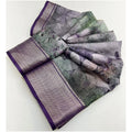 Women's Cotton Silk Printed Saree With Unstitched Blouse 5.5Mtr (Multicolor)