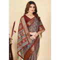 Women's Cotton Blend Printed Saree With Unstitched Blouse 5.5Mtr (Multicolor)