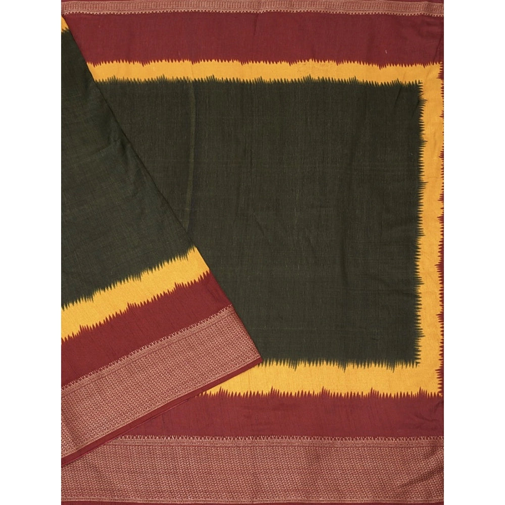 Women's Cotton Silk Solid Saree With Unstitched Blouse 5.5Mtr (Multicolor)