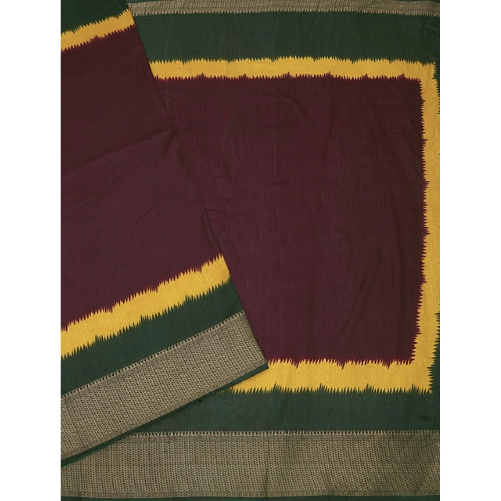 Women's Cotton Silk Solid Saree With Unstitched Blouse 5.5Mtr (Multicolor)
