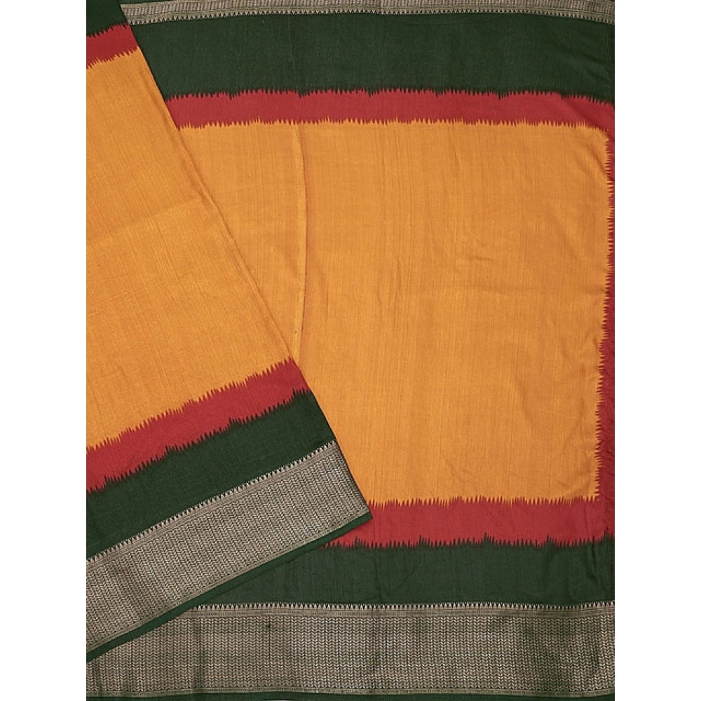 Women's Cotton Silk Solid Saree With Unstitched Blouse 5.5Mtr (Multicolor)