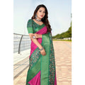 Women's Cotton Silk Printed Saree With Unstitched Blouse 5.5Mtr (Multicolor)